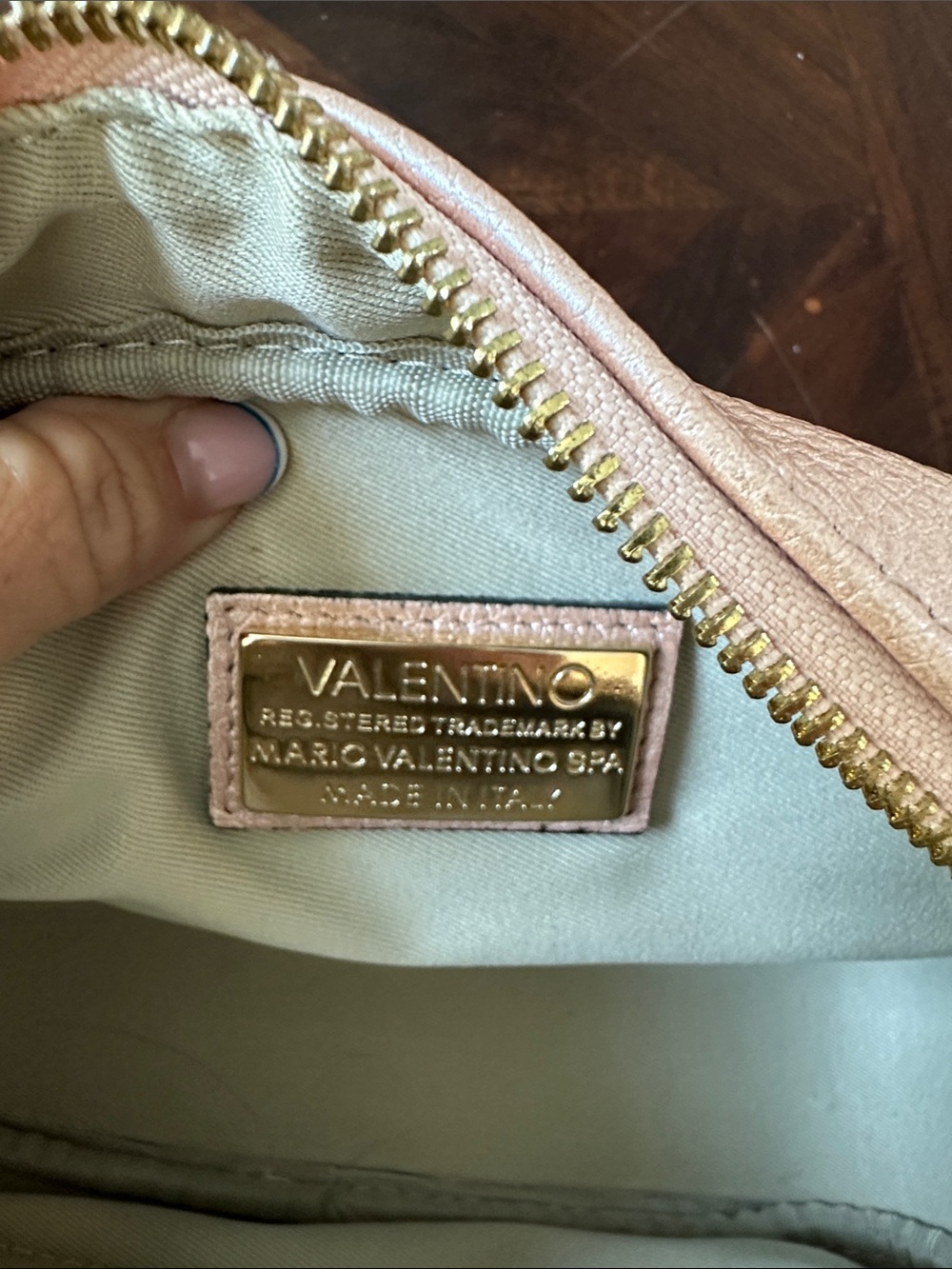 Valentino Blush Leather Studded Crossbody Bag with Gold Hardware - Picture 6 of 6